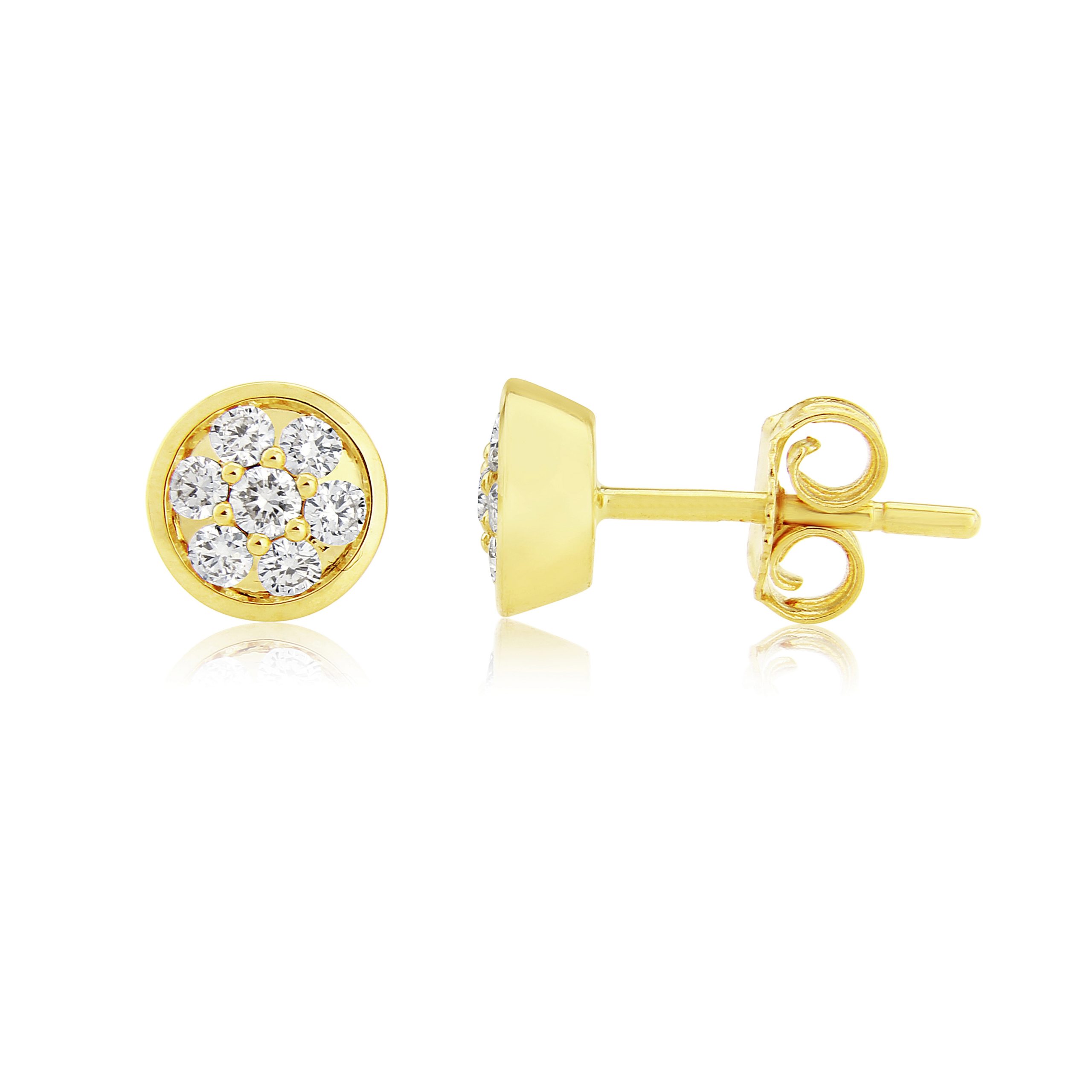 18ct Yellow Gold Diamond Stud Earrings 31 pts - Copa Jewellers