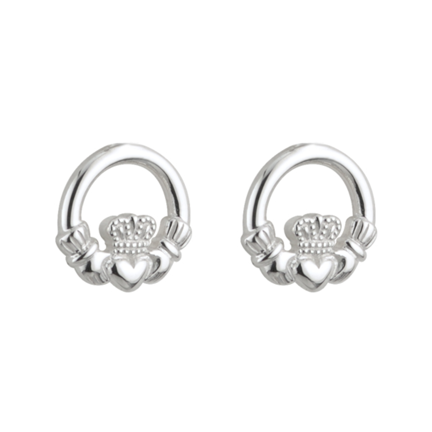 Cailin Sterling Silver Claddagh Stud Earrings - Copa Jewellers